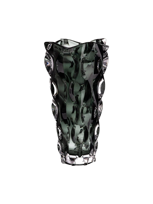 Bình hoa pha lê Samba màu xám khói Bohemia 305mm