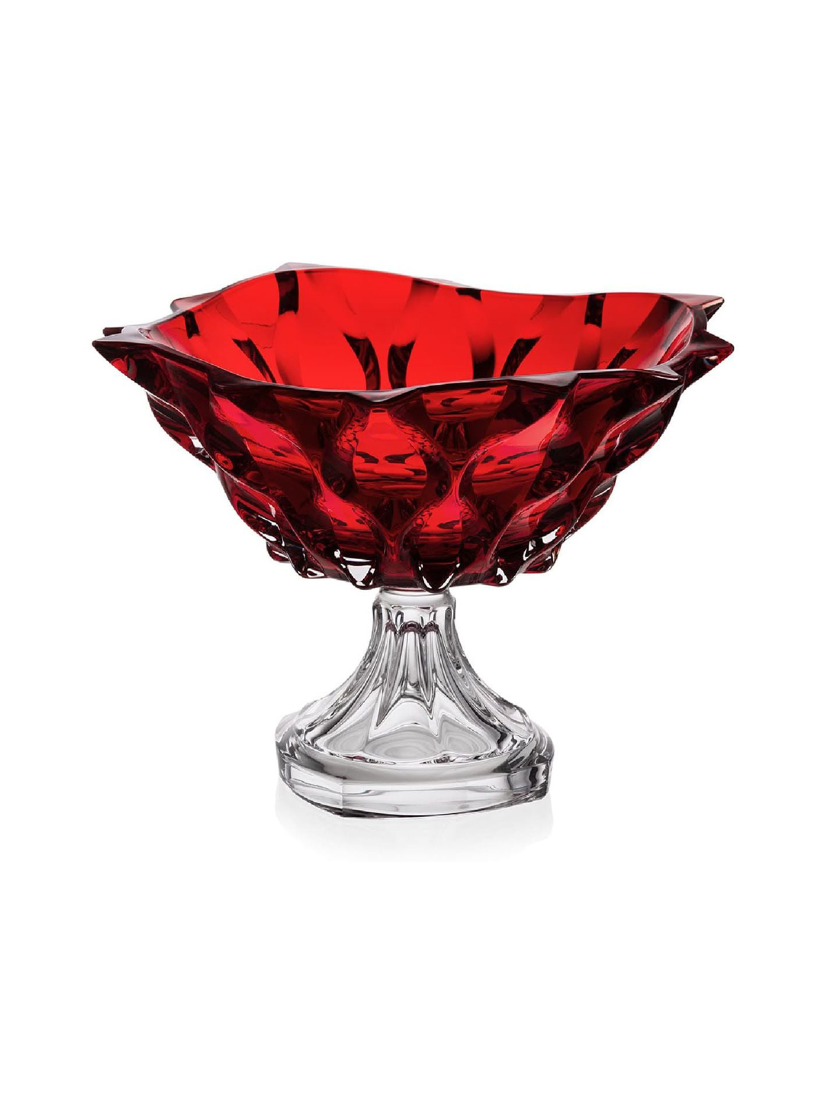 Khay pha lê có chân Samba đỏ Bohemia 305mm