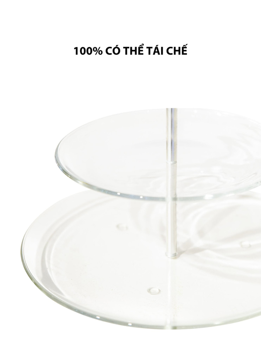 Khay trang trí FULL MOON (15,21,28) bằng thủy tinh 3 tầng VIDIVI - 67054