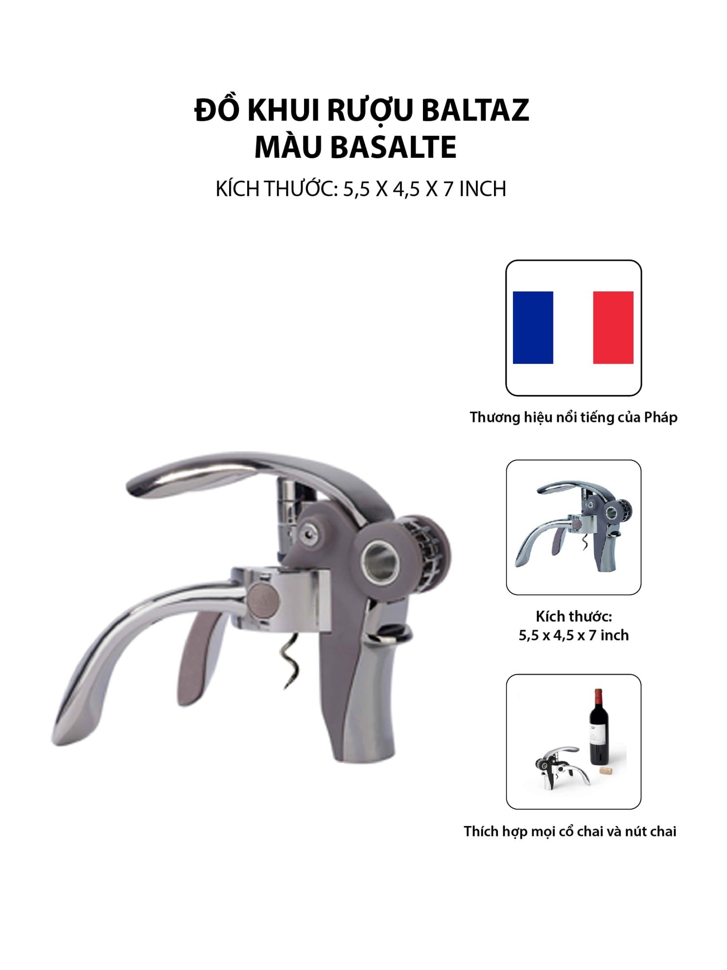 Đồ khui rượu Baltaz màu basalte- 200350 - Peugeot