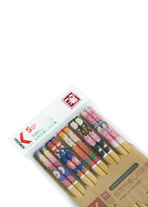 Đũa tre Nhật Bản vỉ 5 đôi Kokusai 22.5cm NDCK-05E