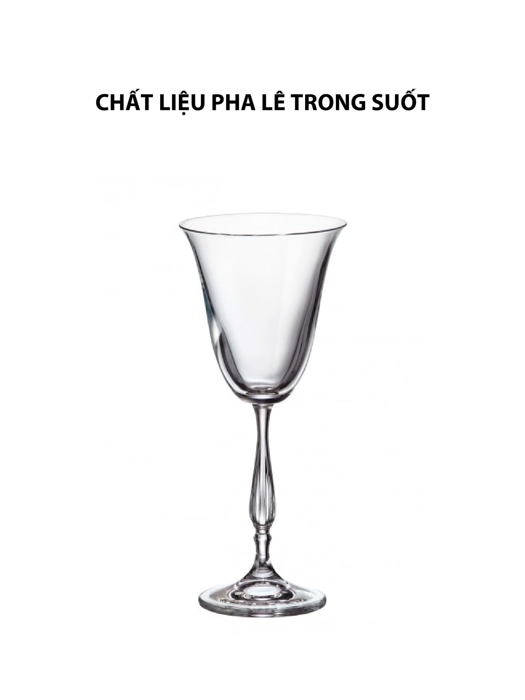 Bộ 6 ly vang trắng pha lê Fregata Bohemia 185ml