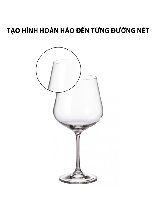 Bộ 6 Ly vang đỏ pha lê Strix Bohemia 600ml - 91L.1SF73.600-B