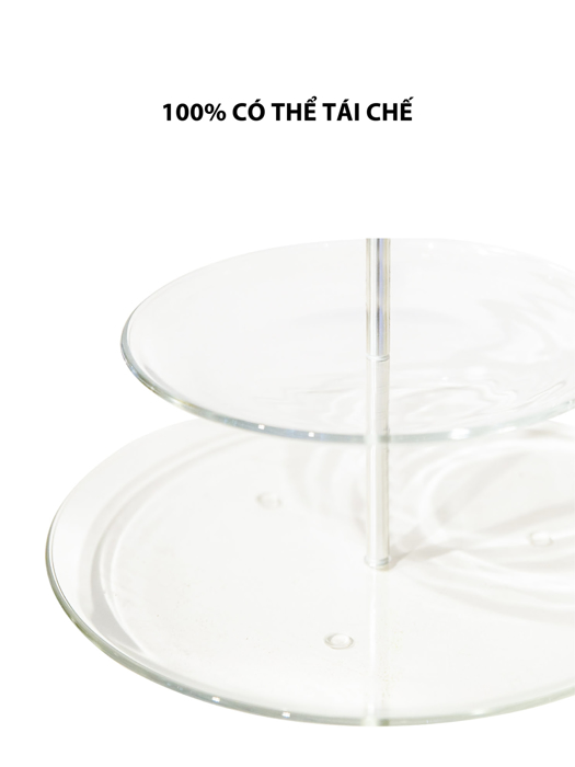 Khay trang trí FULL MOON (15,21,28) bằng thủy tinh 3 tầng VIDIVI - 67054
