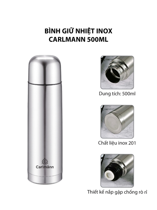 Bình Giữ Nhiệt Inox Carlmann 500ml - BES523