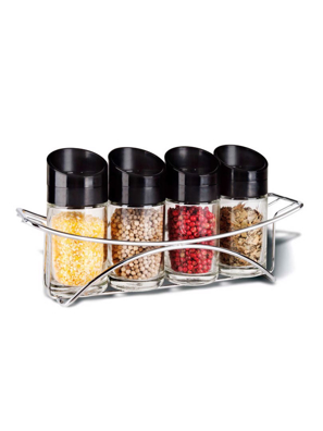 Bộ gia vị 4  món khay inox Moriitalia  8704002