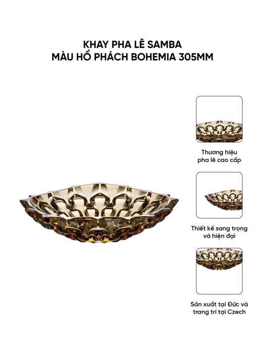Khay pha lê Samba màu hổ phách Bohemia 350mm - 584720