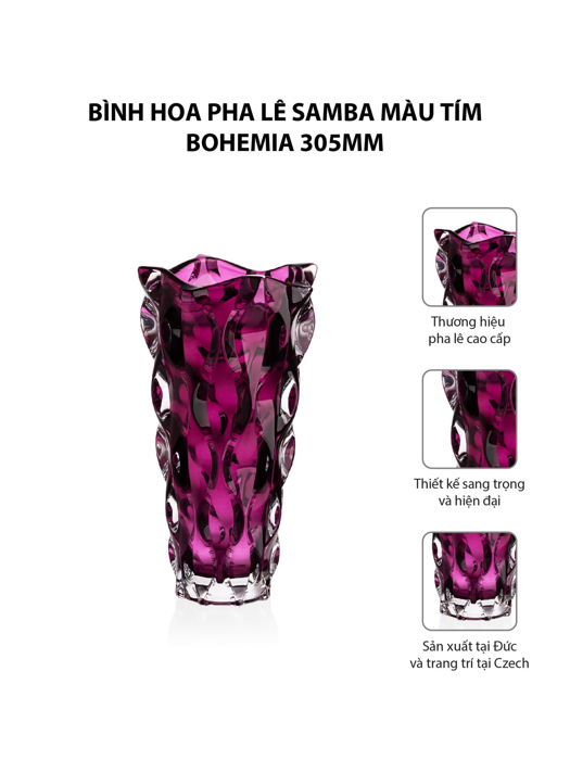Bình hoa pha lê Samba màu tím Bohemia 305mm - 592527