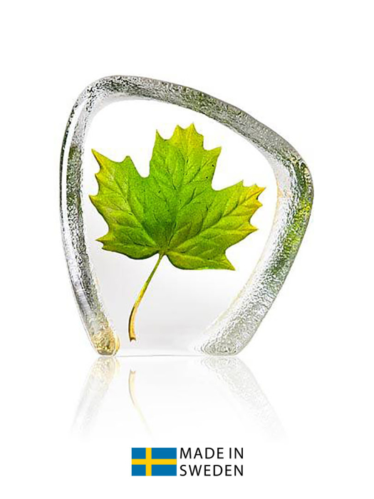 Vật trang trí hình lá phong Maple Leaf xanh bằng pha lê -34208