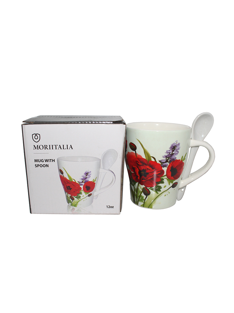 Cốc sứ xương 12 oz kèm muỗng