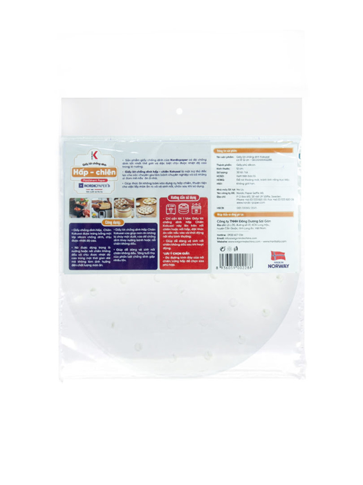Giấy lót chống dính hấp chiên Kokusai có lỗ 12 cm (30 tờ/túi)